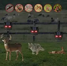 Ультразвуковий відлякувач тварин з підсвічуванням та сонячною батареєю | Набір 2 шт, захист саду та городу, фото 4