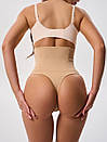 Трусики корегуючі утягуючі жіночі для зменшення силуету талії стрінги ромб+ бежеві розмір S, фото 4