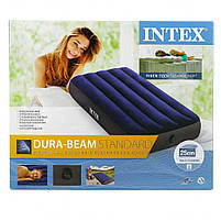 Надувний матрац Intex 64756 Classic Downy 191×76×25 см — одномісний флокований, з клапаном 2 в 1, фото 6