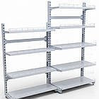 Торговий стелаж на стяжках 1900х1200 мм, приставний металевий стелаж Рістел, стелаж з полками розбірний, стелаж для побутової, фото 5