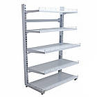 Торговий стелаж на стяжках 1900х1200 мм, приставний металевий стелаж Рістел, стелаж з полками розбірний, стелаж для побутової, фото 3