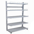 Торговий стелаж на стяжках 1900х1200 мм, приставний металевий стелаж Рістел, стелаж з полками розбірний, стелаж для побутової, фото 4