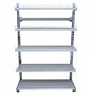 Торговий стелаж на стяжках 1900х1200 мм, приставний металевий стелаж Рістел, стелаж з полками розбірний, стелаж для побутової, фото 2