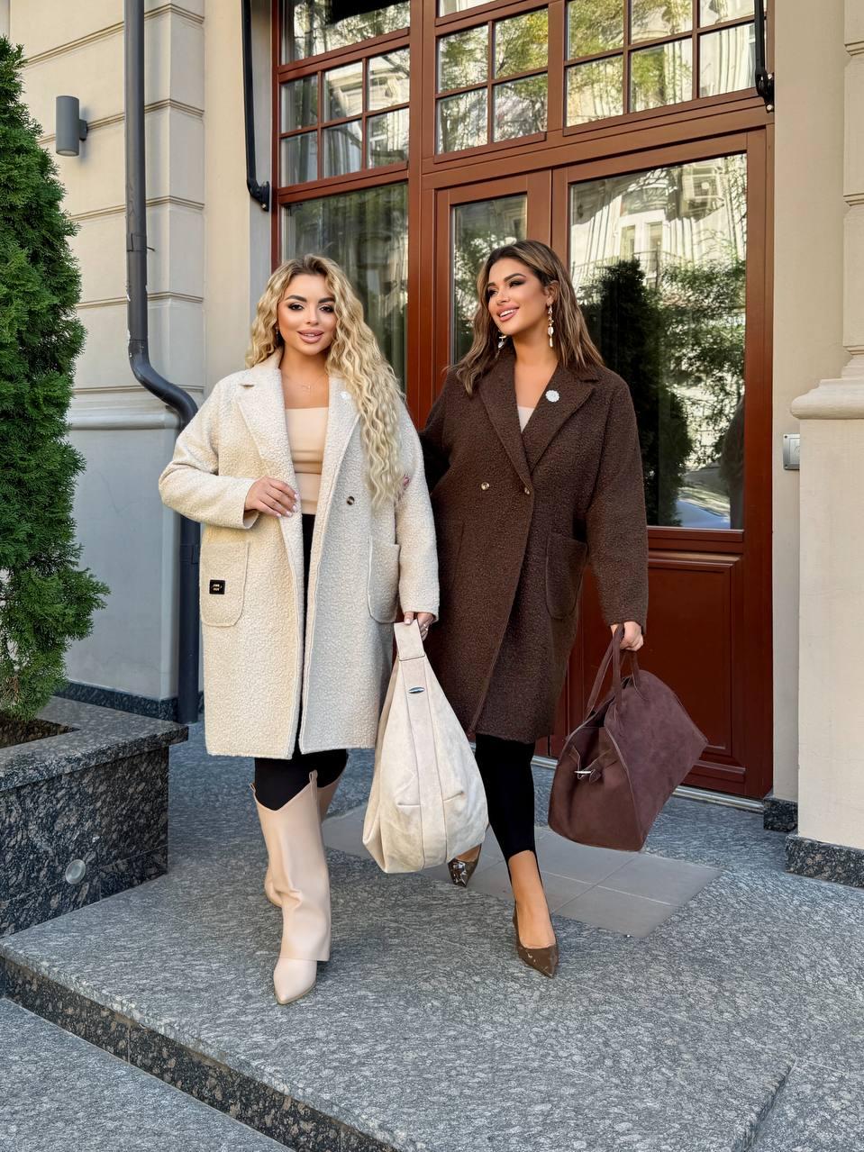 Жіноче пальто з хутра баранчик L-XXXL, фото 1