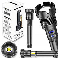 Потужний тактичний ліхтарик Heckermann 1690 LED ZOOM USB 5000 mAH 2500 lm