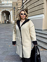 Жіноче пальто баранчик з капюшоном L-XXXL, фото 6