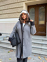 Жіноче пальто баранчик з капюшоном L-XXXL, фото 3