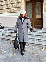 Жіноче пальто баранчик з капюшоном L-XXXL, фото 8