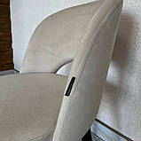 Інтер'єрний стілець PARMA зі спинкою із бежевого велюру на чорному дерев'яному каркасі, фото 10