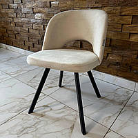 Інтер'єрний стілець PARMA зі спинкою з бежевого велюру на чорному металевому каркасі