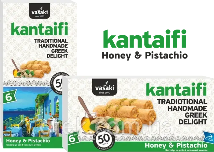 Катаїфі з медом, фісташками та мигдалем Vasaki 200 г, фото 1
