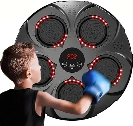 Боксерський тренажер з LED-підсвічуванням та музикою | 9 режимів, настінна мішень для тренувань вдома та в залі, фото 1