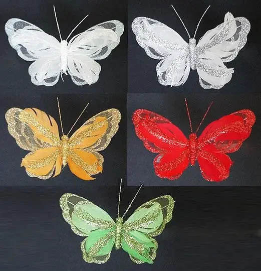 🔥 Розпродаж! Набір (3шт) декоративних метеликів 15см з кліпсою, 5 видів