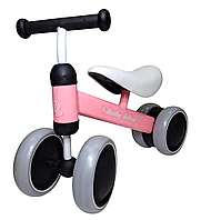Дитячий велобіг для малюків 1,5-4 роки Balance Baby, 4 колеса. Рожевий
