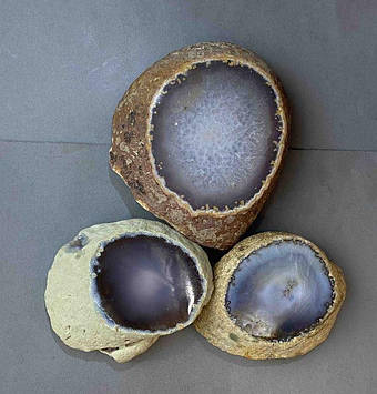 Сувенірний зріз натуральний Агат димчастий (ціна за 1 шт) вага від 300г.