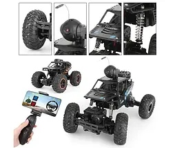 Джип на радіокеруванні ExTreme з Wi-Fi камерою, амортизацією та металопластиковим корпусом, чорний 1:16, фото 4