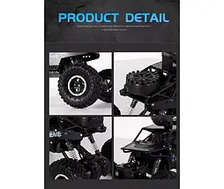 Джип на радіокеруванні ExTreme з Wi-Fi камерою, амортизацією та металопластиковим корпусом, чорний 1:16, фото 5