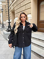 Жіноча вельветова сорочка на хутрі, фото 8