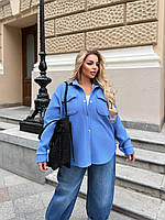 Жіноча вельветова сорочка на хутрі, фото 9