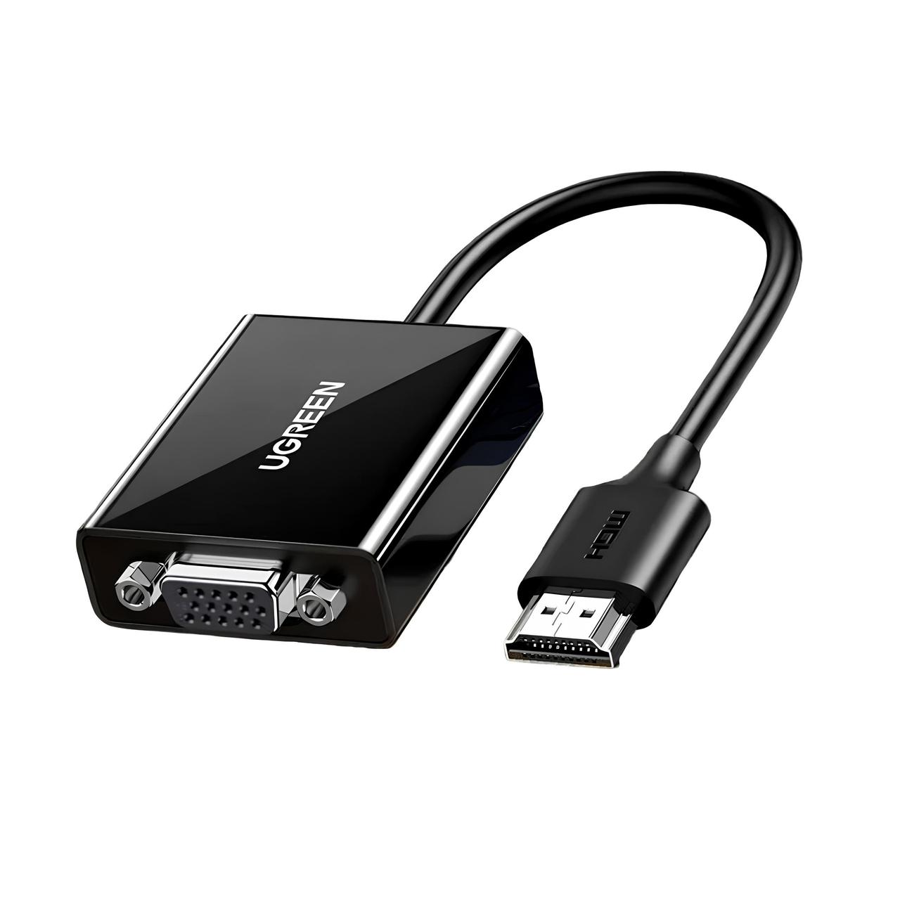 Кабель конвертер-перехідник HDMI на VGA UGREEN CM611 Adapter (0.15m, Full HD 60Hz). Black