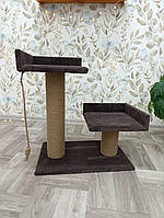 Кігтеточка з двома лежанками сходинкою для кошенят 56*55*35 см