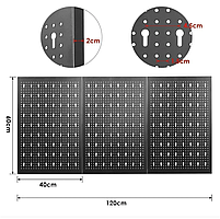 Настінна металева панель органайзер для інструментів 120×60 см, фото 9