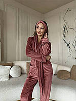 Жіноча велюрова піжама осінь-зима, фото 4