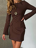 Жіноча приталена трикотажна міні сукня, фото 2