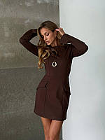 Жіноча приталена трикотажна міні сукня