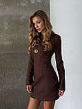 Жіноча приталена трикотажна міні сукня, фото 5