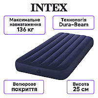 Надувний матрац Intex 64757 Classic Downy 191×99×25 см — односпальний, Dura-Beam, фото 8