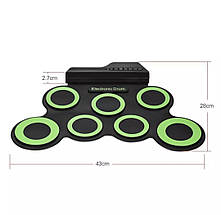 Портативна ударна установка Digital Drum G3002 з USB, педалями та LED-індикацією – електронні барабани для навчання та гри вдома, фото 4