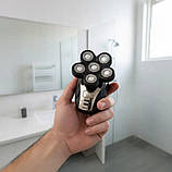 Бритва-тример для волосся, бороди Soulima 26423, 6 головок, роторна, IPX6, фото 4