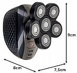 Бритва-тример для волосся, бороди Soulima 26423, 6 головок, роторна, IPX6, фото 5