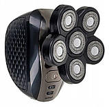 Бритва-тример для волосся, бороди Soulima 26423, 6 головок, роторна, IPX6, фото 6