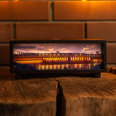 Нічник-панорама "Запоріжжя", чорний (LED, Акумулятор, USB Type-C)