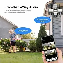 V380 Pro WiFi IP-камера 15MP 6K з потрійними об’єктивами, PTZ, нічним баченням та водонепроникним корпусом для відеоспостереження, фото 3