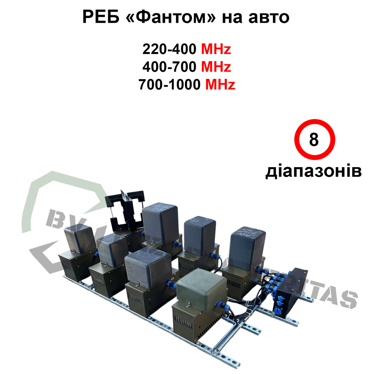 Купольний РЕБ на авто «Фантом» на 8 діапазонів (220-1000МГц) 100W на модуль