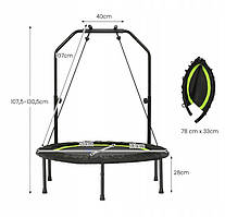 Батут для фітнесу Costway  із опорною ручкою та гумками для рук