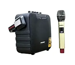 Акумуляторна колонка Temeisheng SL06-26 80Вт з 6" НЧ динаміком, Bluetooth, USB, FM-радіо та радіомікрофоном, фото 3