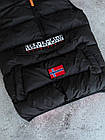 Молодіжна чоловіча жилетка Napapijri стьобана чорна безрукавка з капюшоном напапірі жилет спортивний пуховий, фото 4