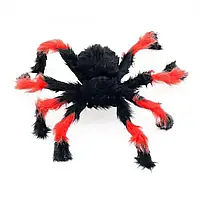 🔥 Розпродаж! Павук із хутра 50 см (чорний із червоним)