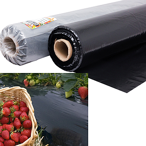 Плівка 30 мікрон 0,8*500м чорна для мульчування полуниці