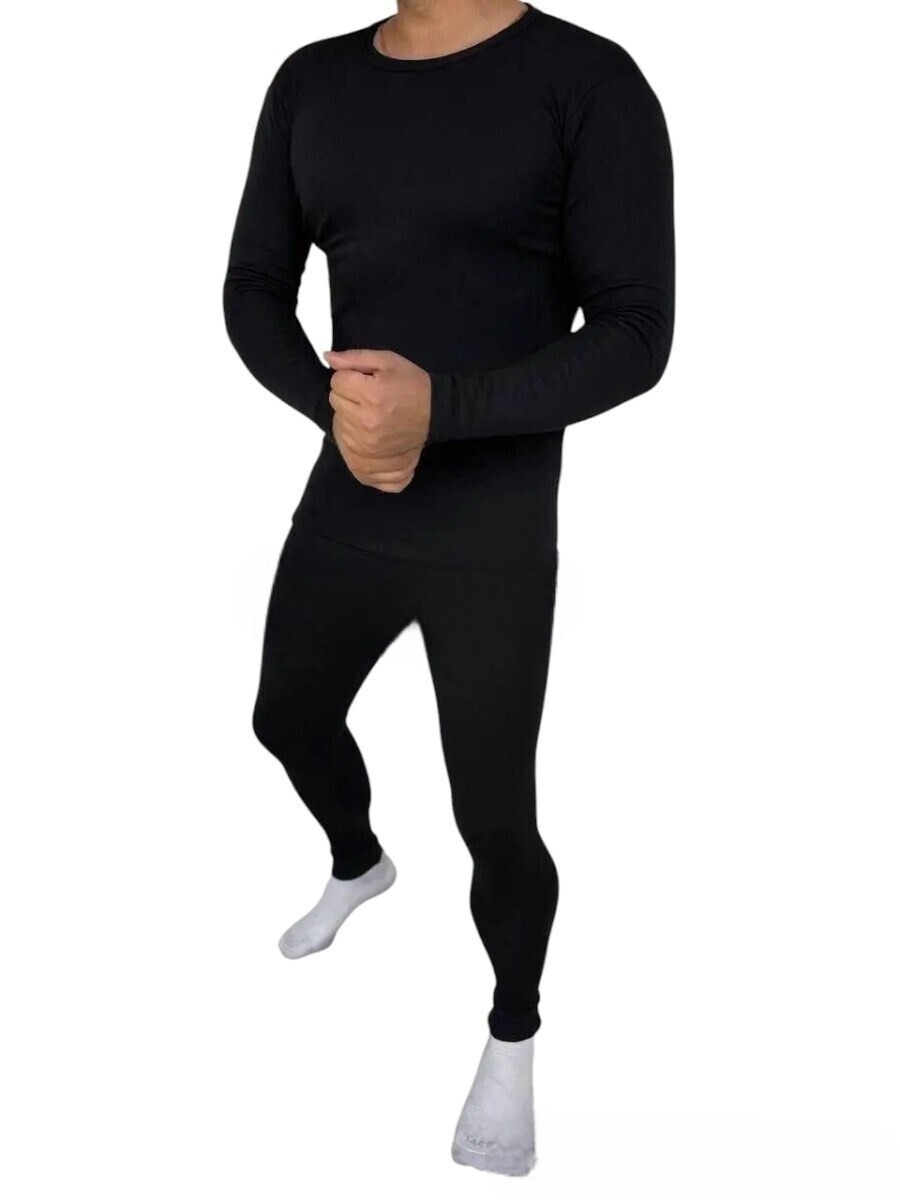 Чоловіча чорна термобілизна чорного кольору, фото 1