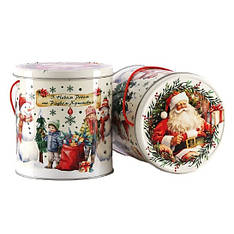 Солодкий новорічний подарунок №46 у металевому відерці, 1000 г. замовлення від 10 шт.