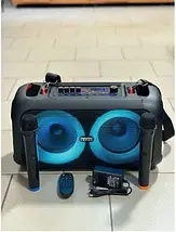 Портативна акустична система Temeisheng TMS-6616 25*2Вт 8"+3.5" з Bluetooth, караоке та радіомікрофонами, фото 4