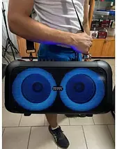 Портативна акустична система Temeisheng TMS-6616 25*2Вт 8"+3.5" з Bluetooth, караоке та радіомікрофонами, фото 5