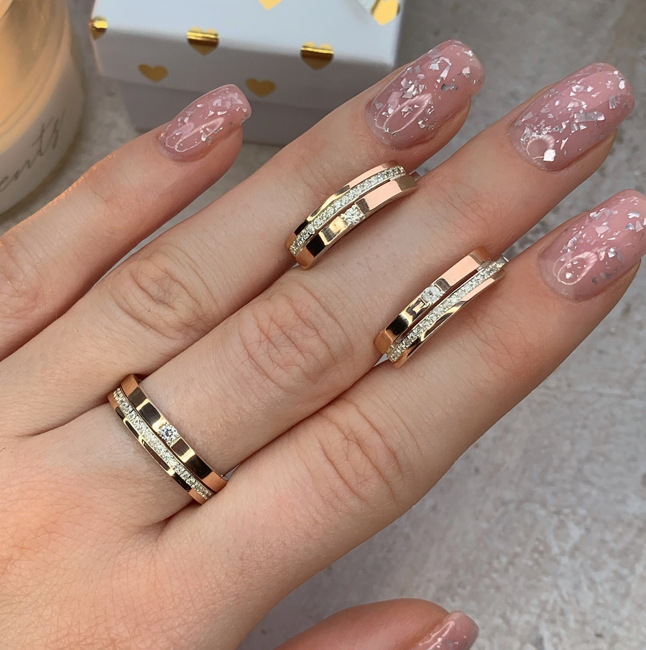 Набір з золотом 375п сережки та каблучка, фото 1