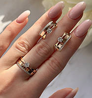 Набір з золотом сережки та каблучка