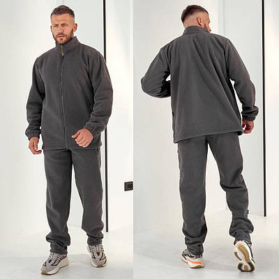 Зимовий флісовий чоловічий спортивний костюм батал